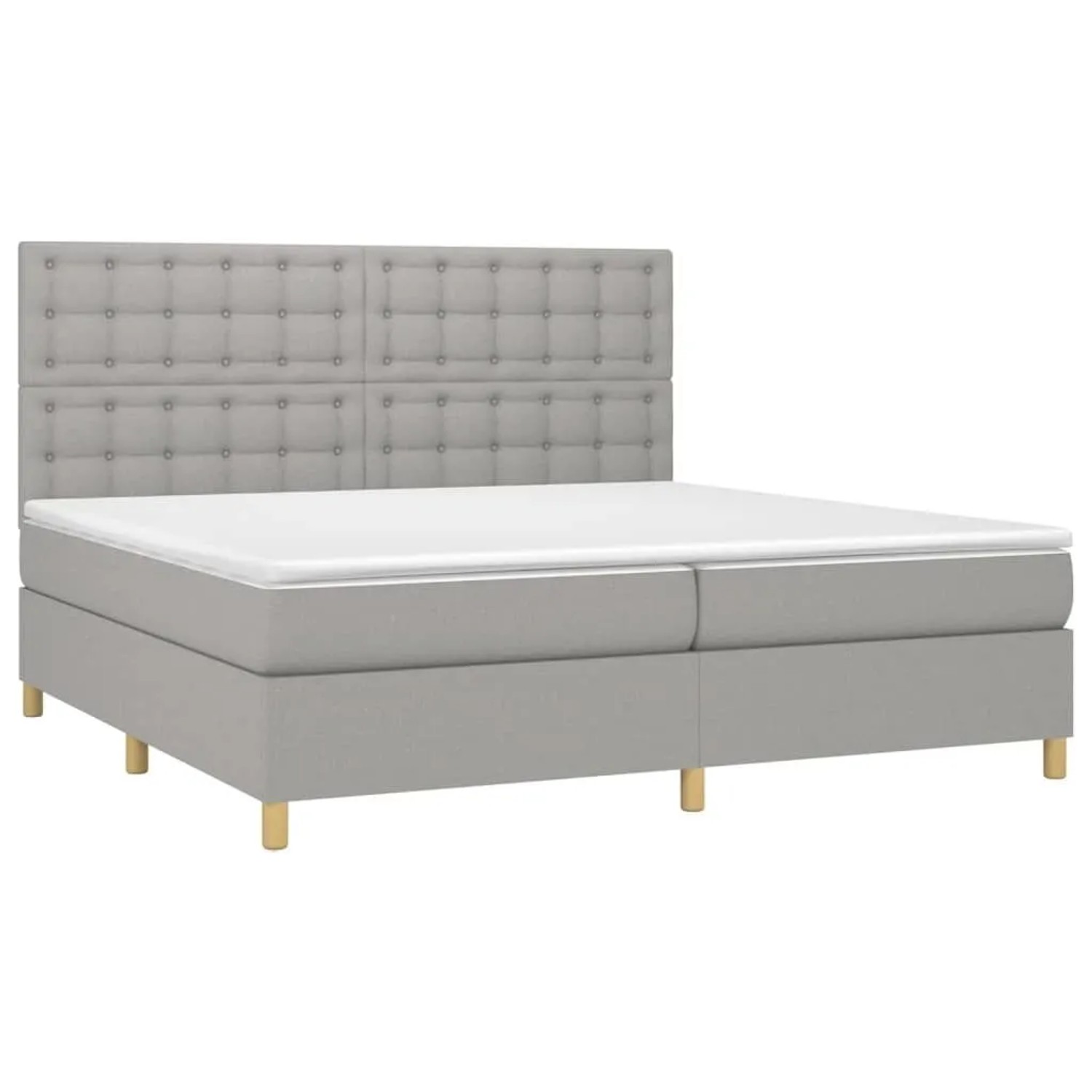 vidaXL Boxspringbett mit Matratze Hellgrau 200x200 cm Stoff 3142681 günstig online kaufen