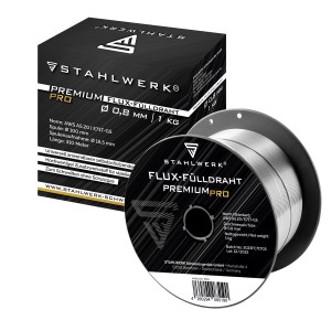 STAHLWERK Schweißdraht Fülldraht 0,8mm, 1kg Rolle für MIG/MAG Schweißgeräte. Zubehör für Stahlarbeiten.