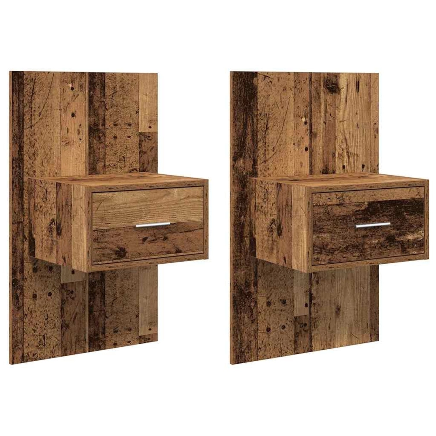 vidaXL Bettschrank 2 Stk Altholz 48,5 x 32,5 x 80 cm Holzwerkstoff 880477