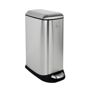 Svita TS12 Mülleimer, Treteimer aus Edelstahl, 12 Liter Fassungsvermögen, silber.