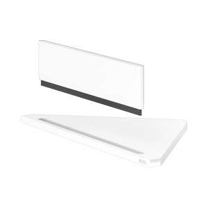 Keuco Eckduschablage Rose, weiß-matt, mit Duschabzieher. Badaccessoire zum Kleben oder Schrauben.