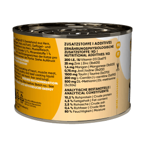 Lucky Lou Katzen-Nassfutter Sterilized Geflügel & Rind, 200g Dose.