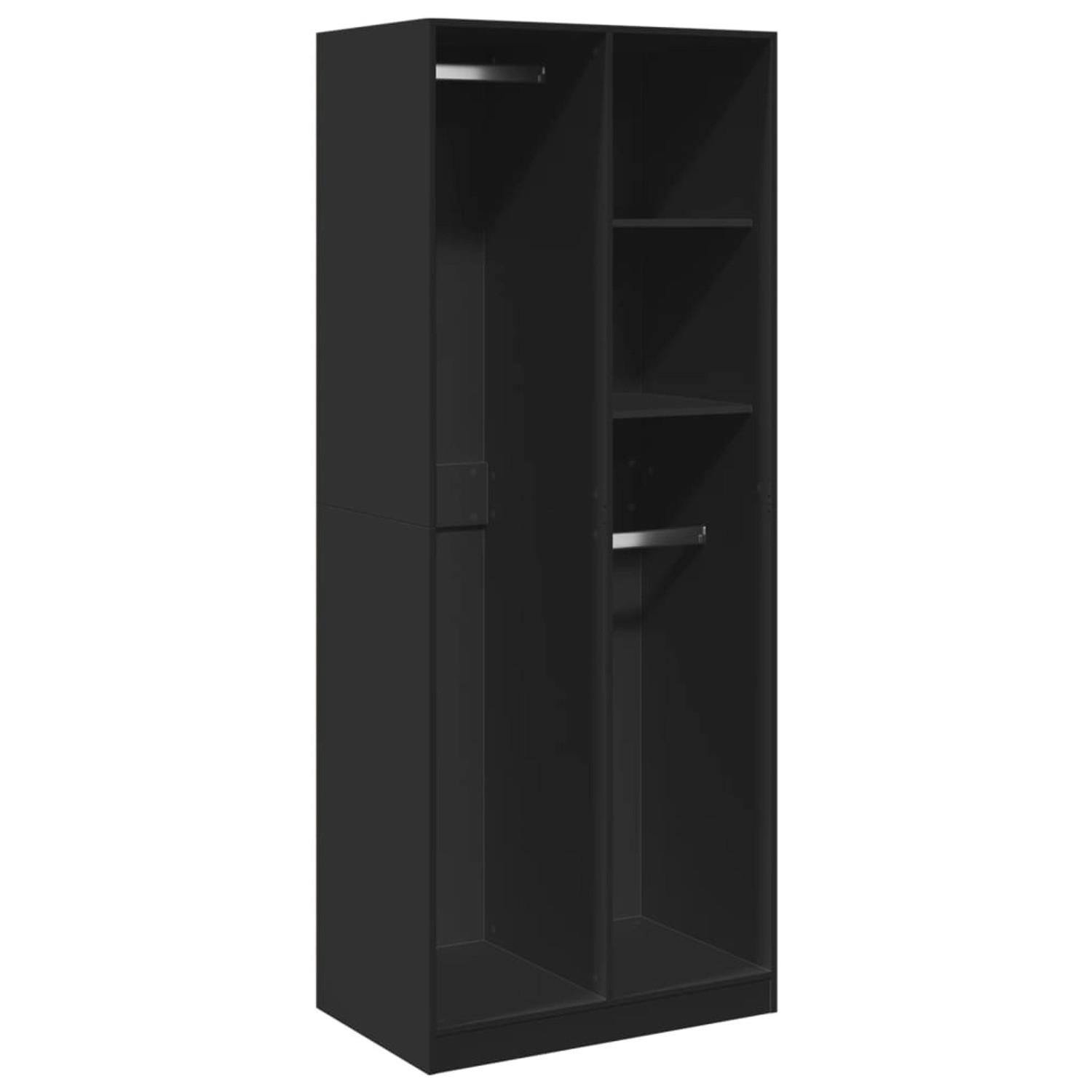 vidaXL Kleiderschrank Schwarz 80x50x200 cm Holzwerkstoff 3307757 günstig online kaufen