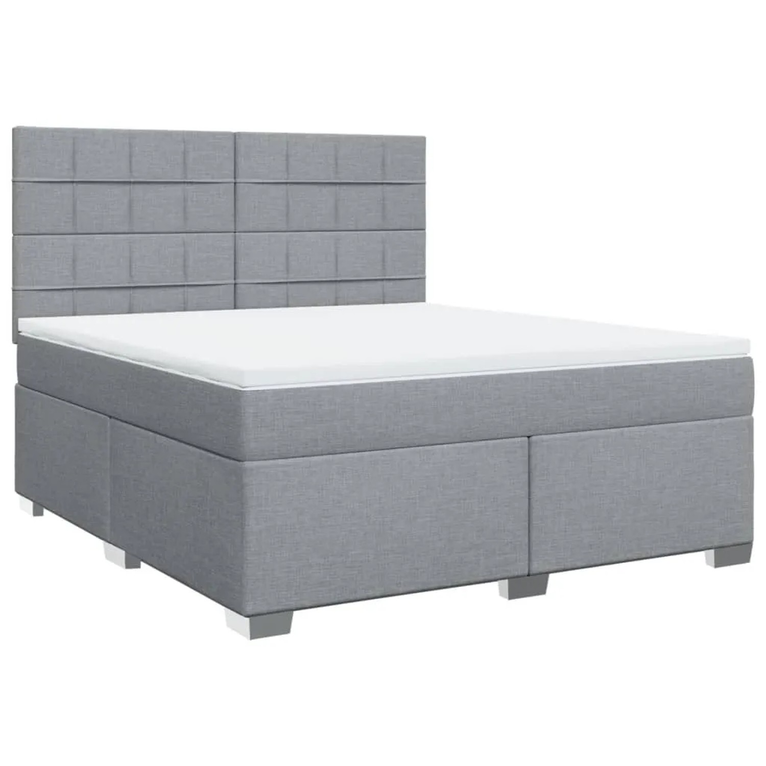 vidaXL Boxspringbett mit Matratze Hellgrau 180x200 cm Stoff 3292867