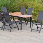 Merxx Gartenmöbelset Toblino, 7-teilig mit Klappsesseln und Ausziehtisch aus Akazie.