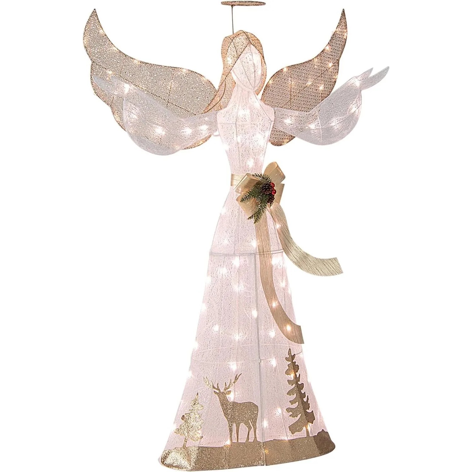Costway Beleuchtete Weihnachtsfigur mit 100 Warmweißen Led 150 cm