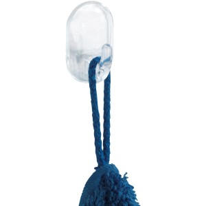Transparent Ovalhaken von Wenko im 3er-Set mit blauem Handtuch.