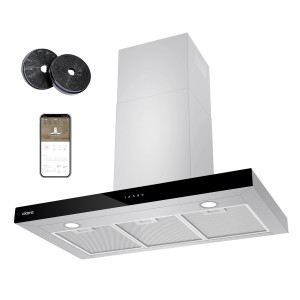 CIARRA Dunstabzugshaube 90cm A+++ mit App-Steuerung, inklusive Kohlefilter