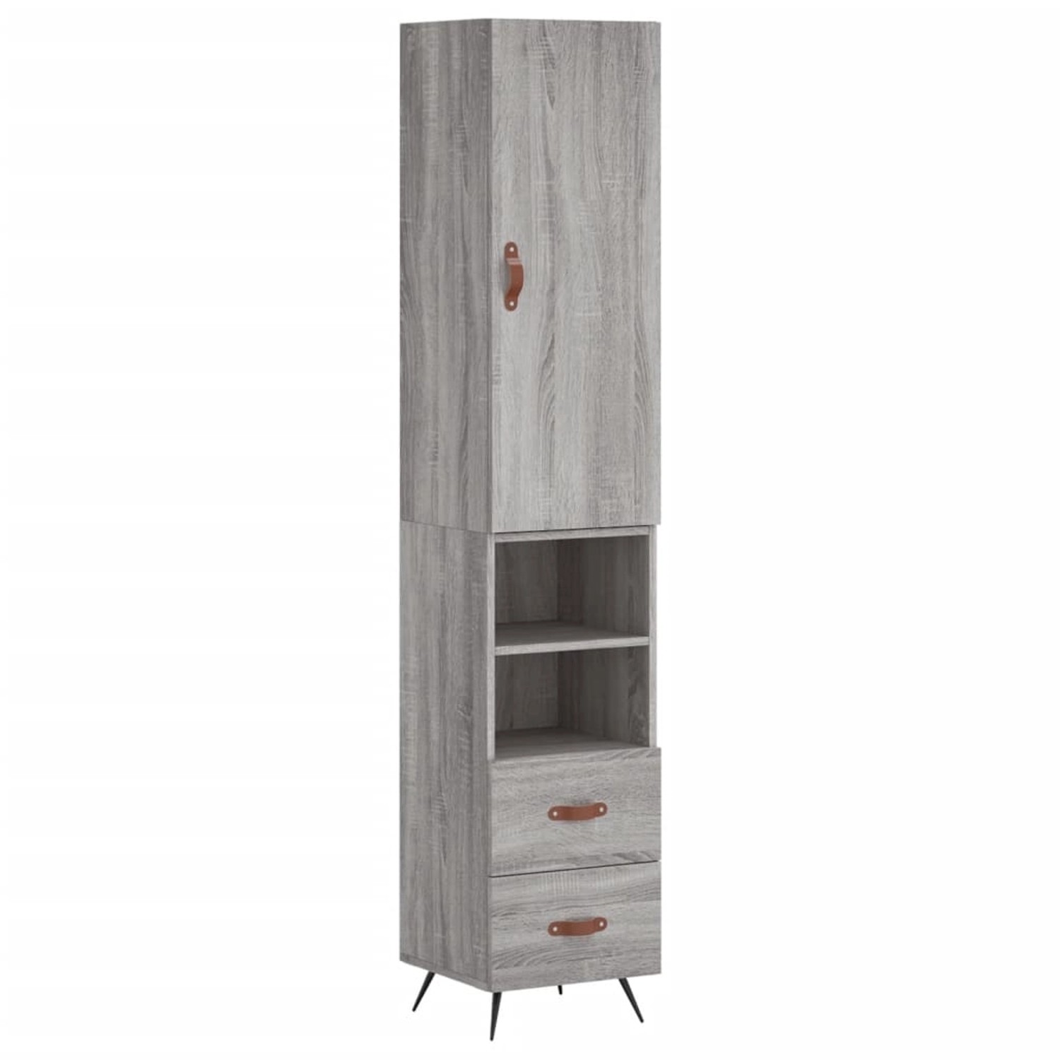 vidaXL Highboard Grau Sonoma 34,5x34x180 cm Holzwerkstoff 3198895 günstig online kaufen