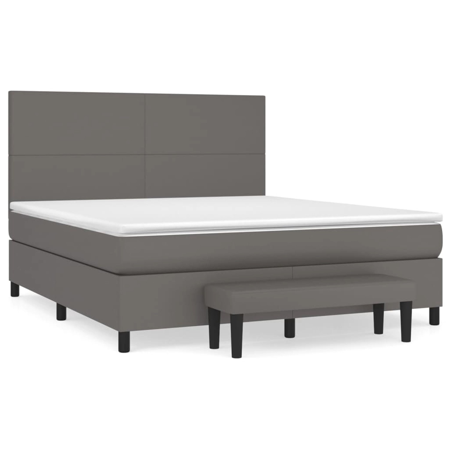 vidaXL Boxspringbett mit Matratze Grau 180x200 cm Kunstleder1466456 günstig online kaufen