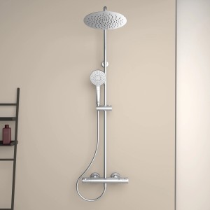 Ideal Standard Ceratherm T50 Duschsystem Chrom mit Kopf- und Handbrause.