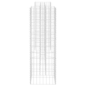 vidaXL Gabionen-Pflanzkübel H-Form, Stahldraht, 260x40x120 cm, für Hochbeete.