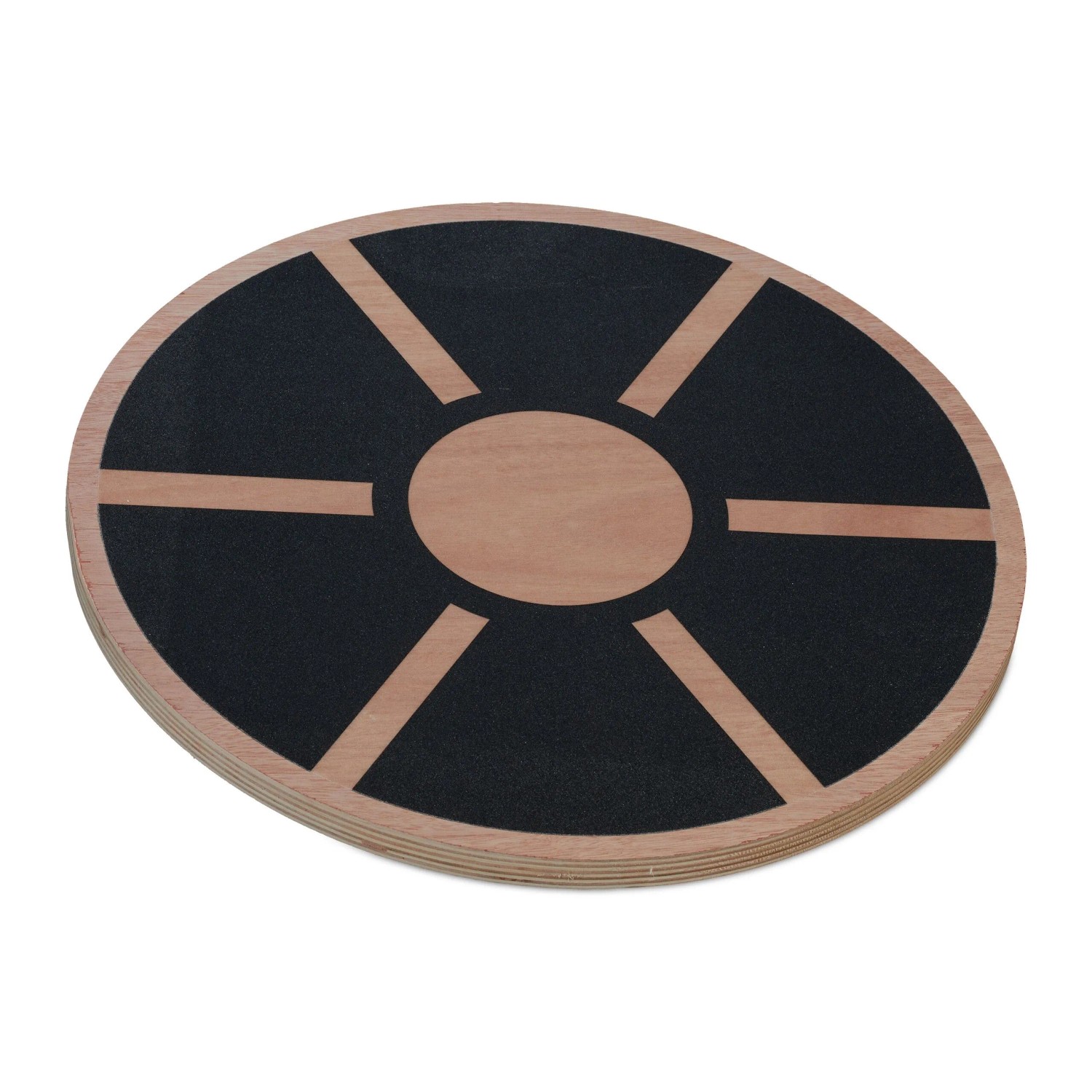 Bluefinity Balance Board Holz Natur Schwarz Rund Rutschfest 8 cm x 40 cm 1,5 kg