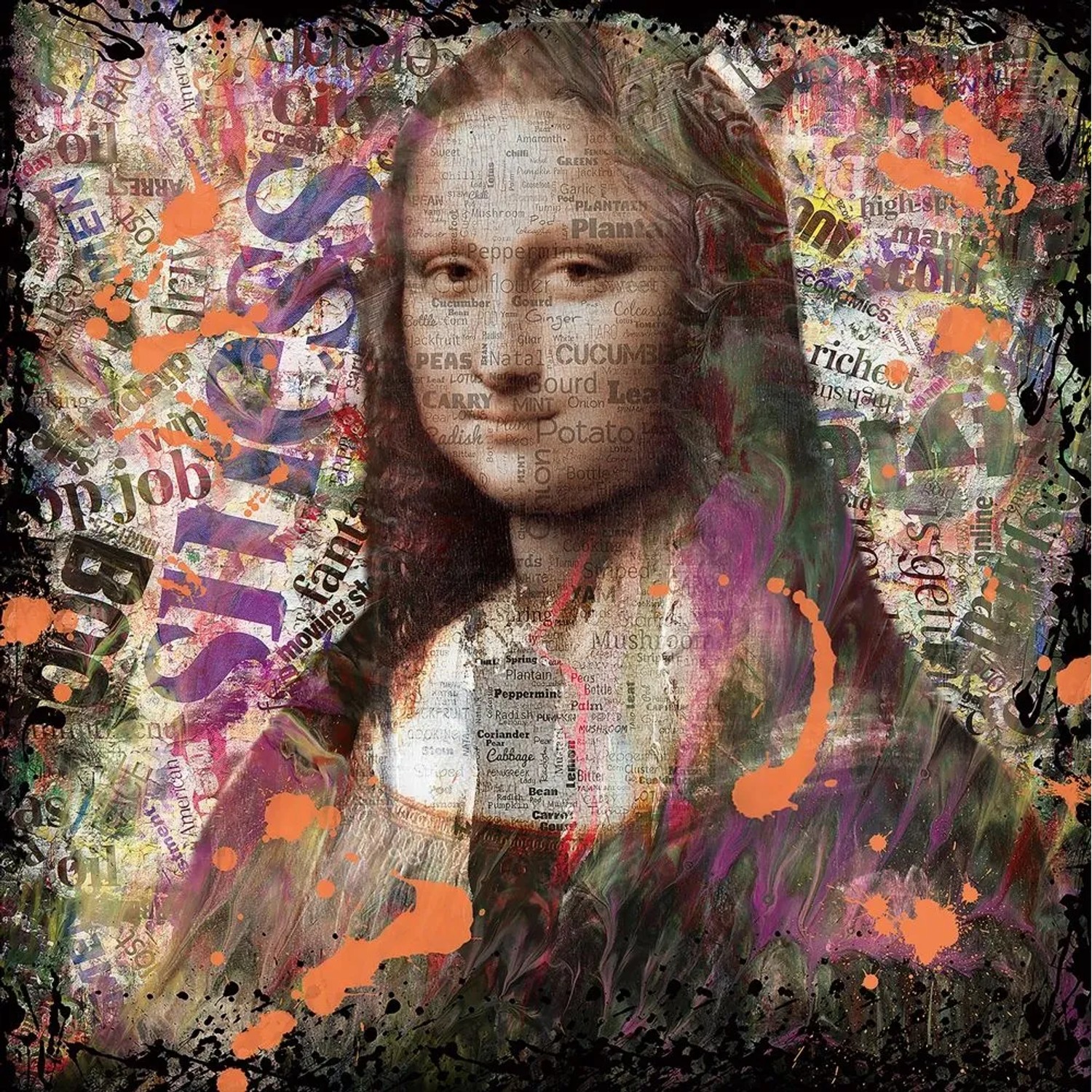 Art Universe Leinwandbild Modern Lisa 100 x 100 cm