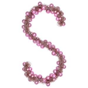 vidaXL Weihnachtskugelgirlande Rosa 186 cm Polystyrol 42019690