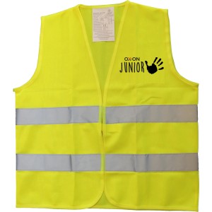 OX-ON Warnweste Junior, neongelb, mit Reflektoren für Kinder von 5-10 Jahren.