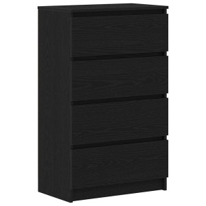 vidaXL Sideboard Schwarz Eichen-Optik 60x35x98,5 cm Holzwerkstoff 861992