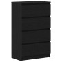 Schwarzes Sideboard in Eichen-Optik mit 4 Schubladen, 60x35x98,5 cm.