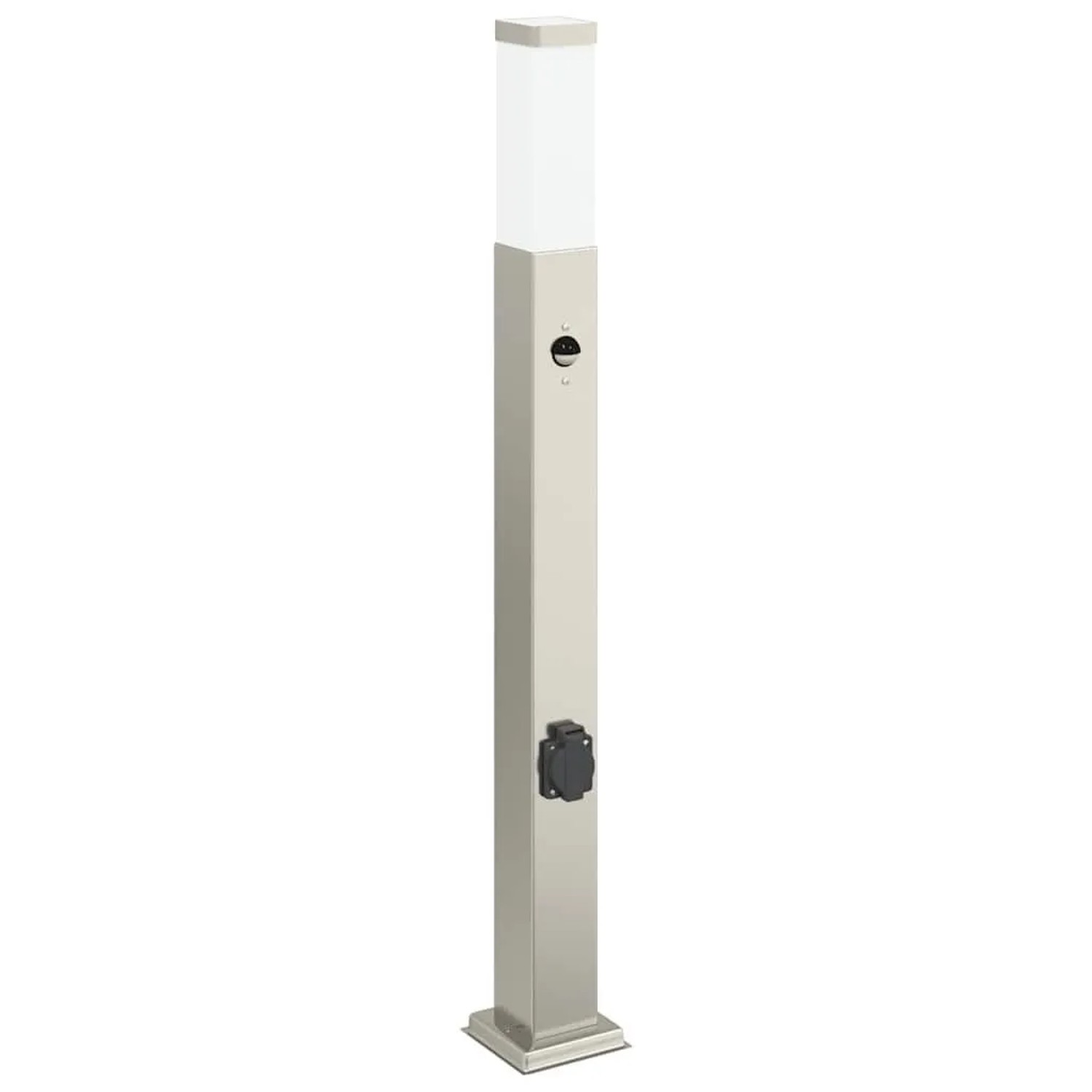 vidaXL Pollerleuchte mit Sensor&Steckdose 80 cm Edelstahl IP44 4006067
