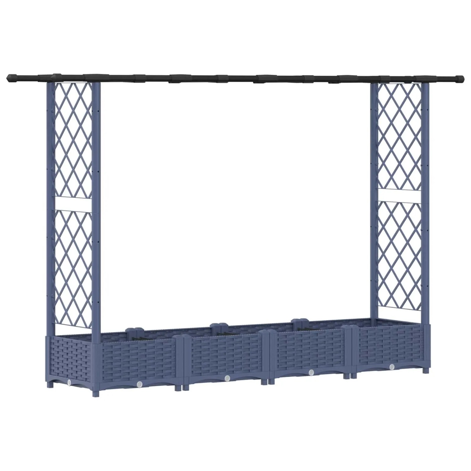 vidaXL Hochbeet mit Rankgitter und Dach Grau 203 x 40 x 123 cm PP 42032565