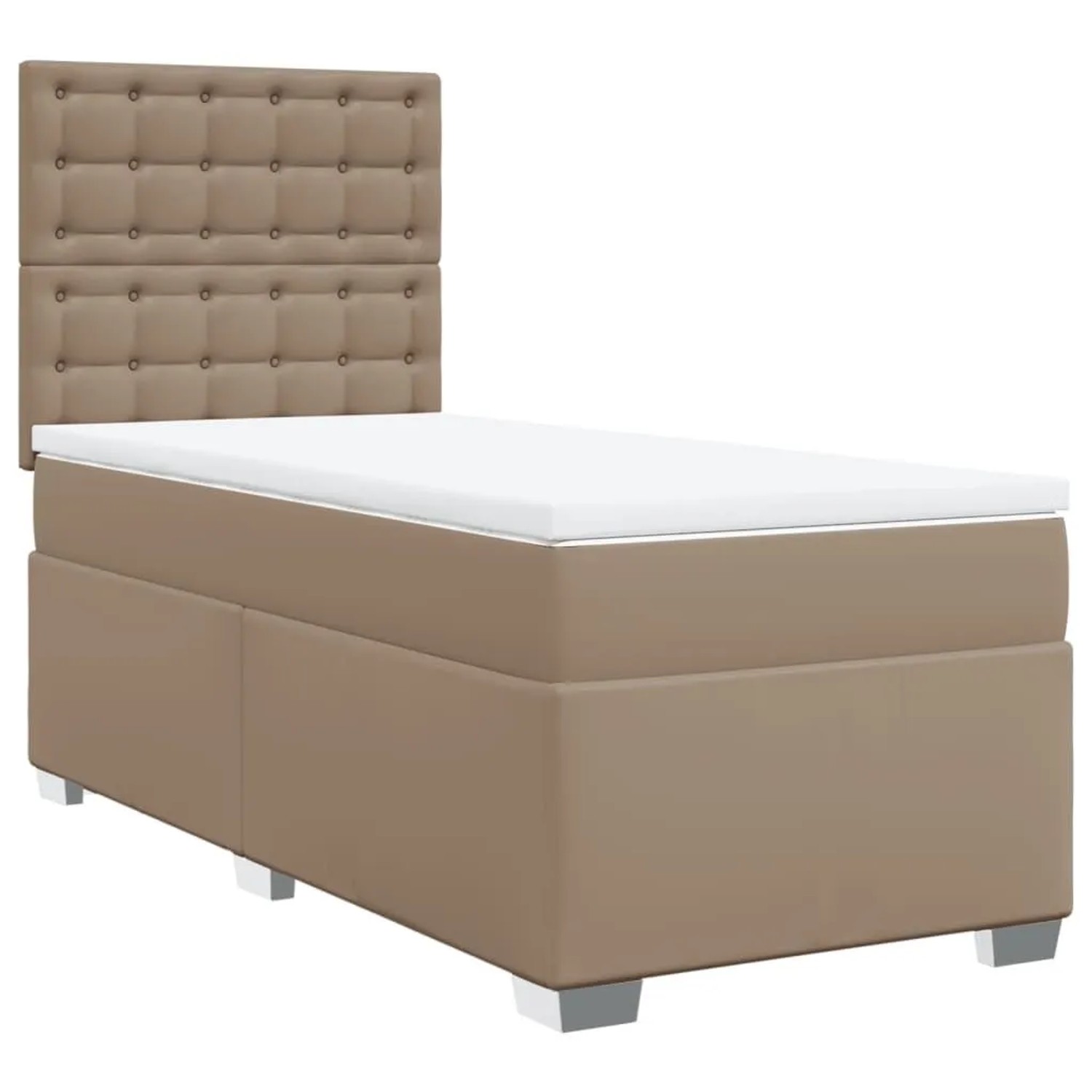 vidaXL Boxspringbett mit Matratze Cappuccino-Braun 90x200cm Kunstleder 3293 günstig online kaufen