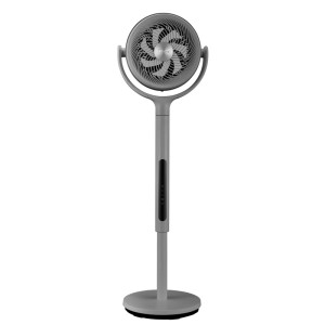 Grauer Midea Luftzirkulationsventilator mit digitaler Steuerung und Aromatherapie Funktion.