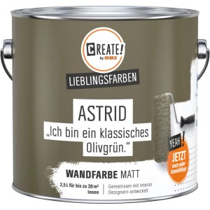 CREATE! by OBI Wandfarbe Lieblingsfarbe Astrid Olivgrün Matt 2,5 l