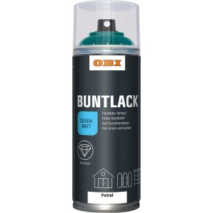 OBI Buntlack Spray Petrol seidenmatt, 400ml Dose. Ideal für Holz, Metall, Innen & Außen.