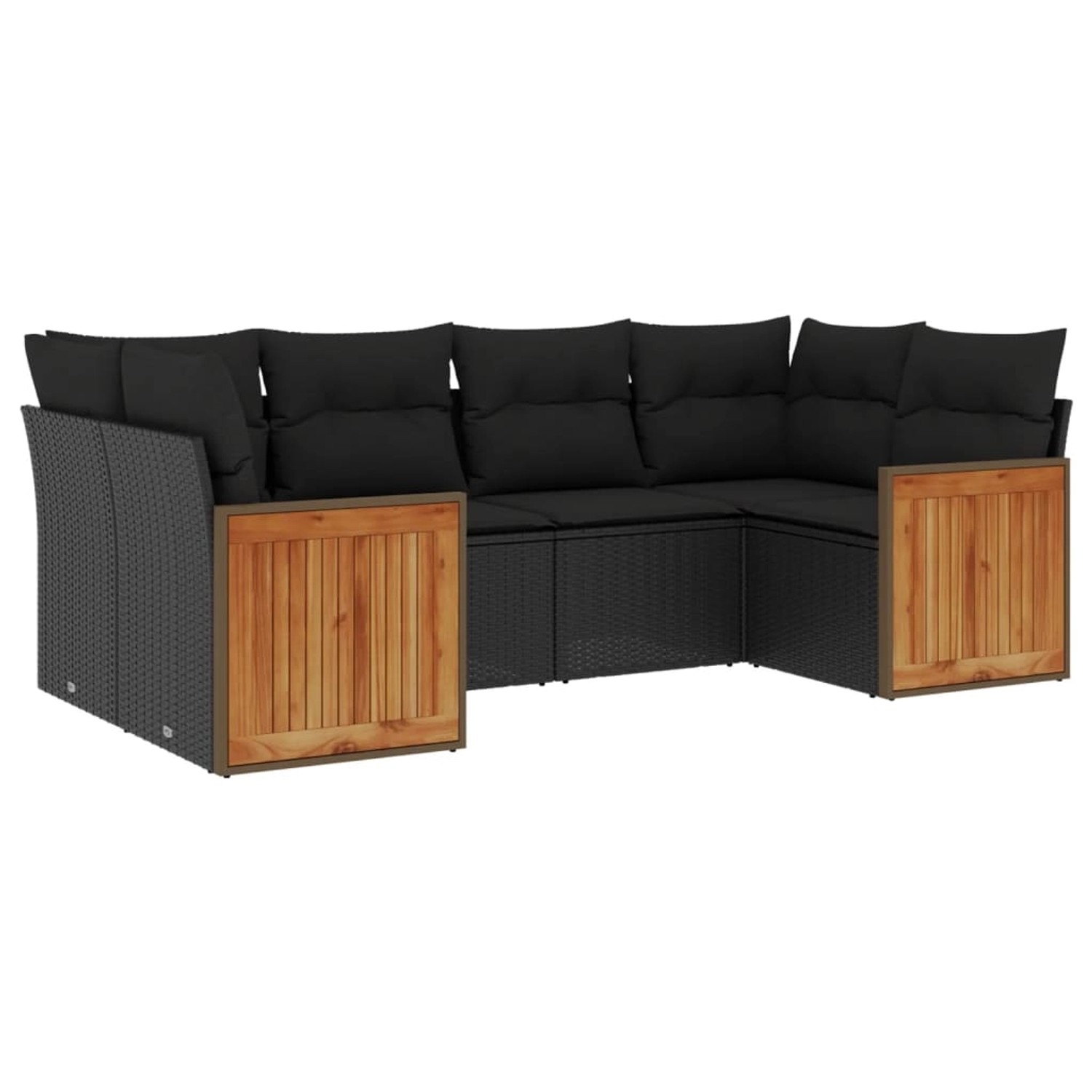 vidaXL 6-Tlg Garten-Sofagarnitur mit Kissen Schwarz Poly Rattan 3227938 günstig online kaufen