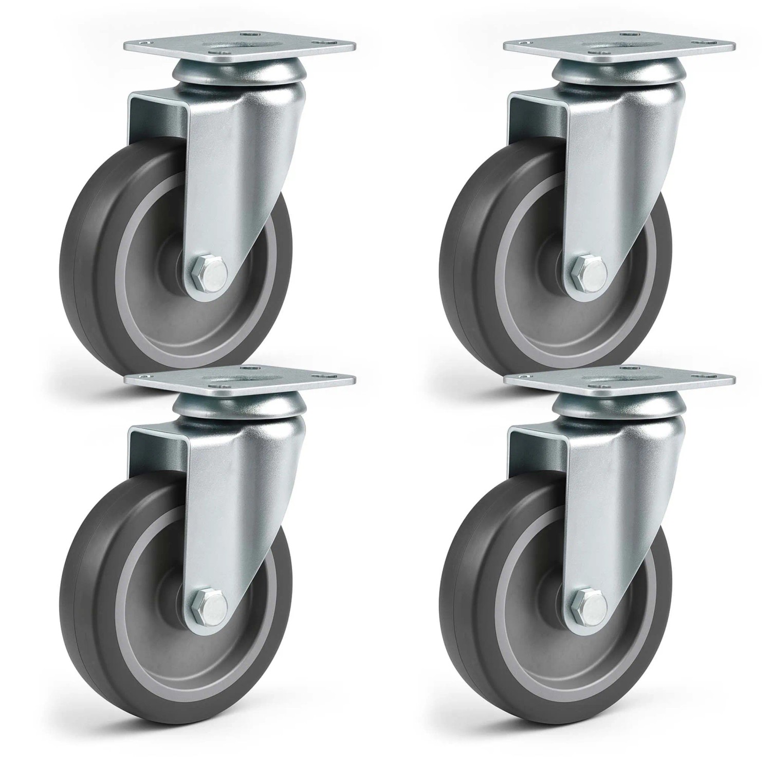 Wiltec Lenkrollen Set 4X Transportrolle O. Bremse 75Mm Möbelrolle 75Kg