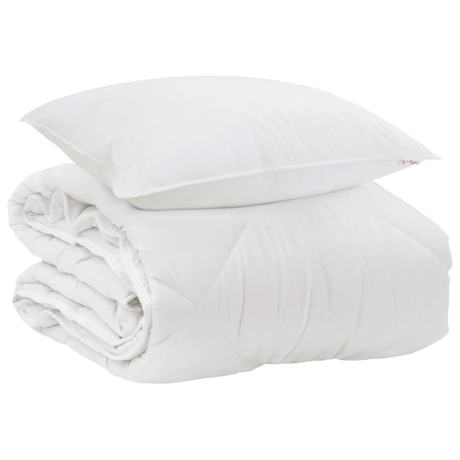 vidaXL Ganzjahresbettdecke mit Kissen 2-Tlg Weiß Mikrofaser 3376570