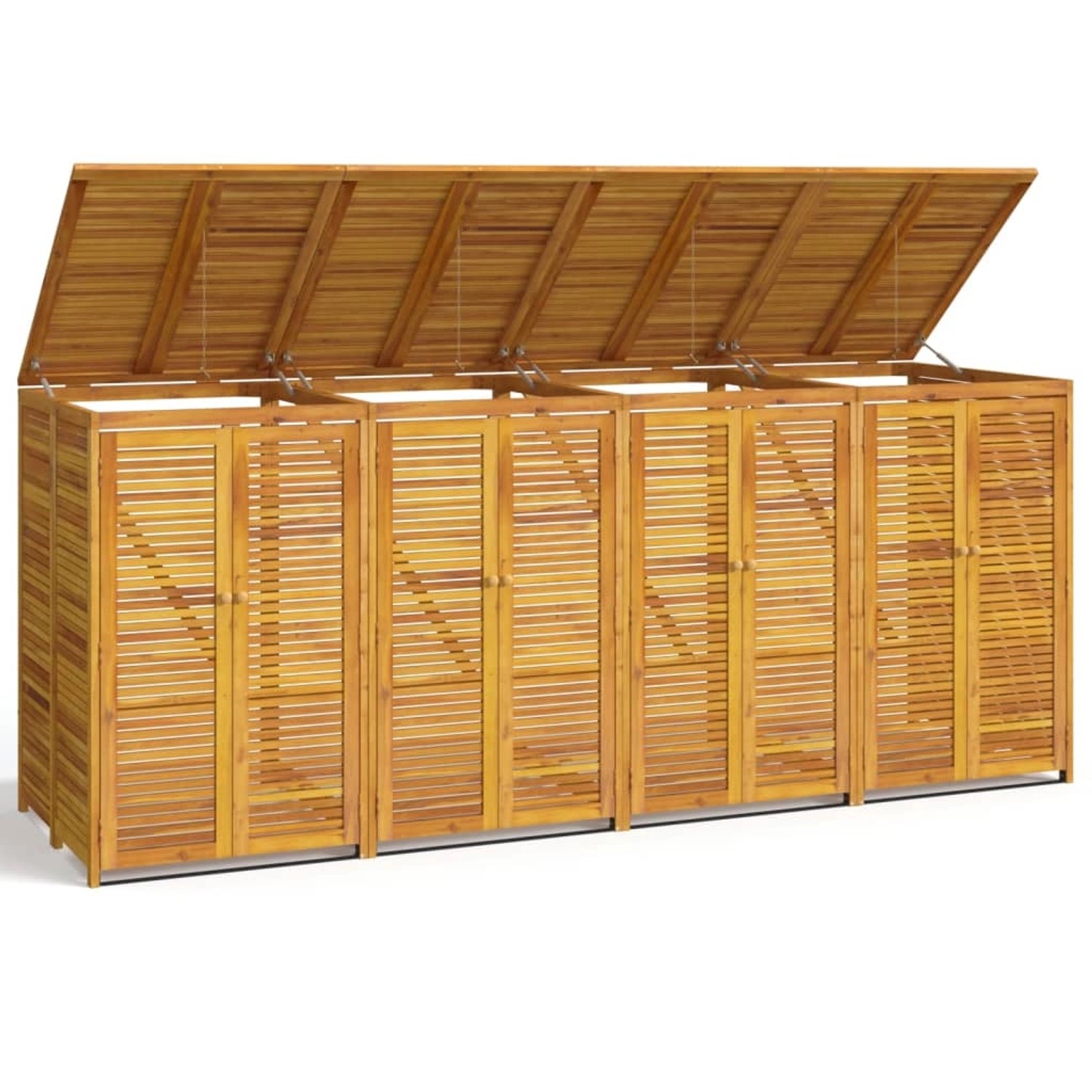 Thumbnail - vidaXL Mülltonnenbox für 4 Tonnen 280x89x117 cm Massivholz Akazie