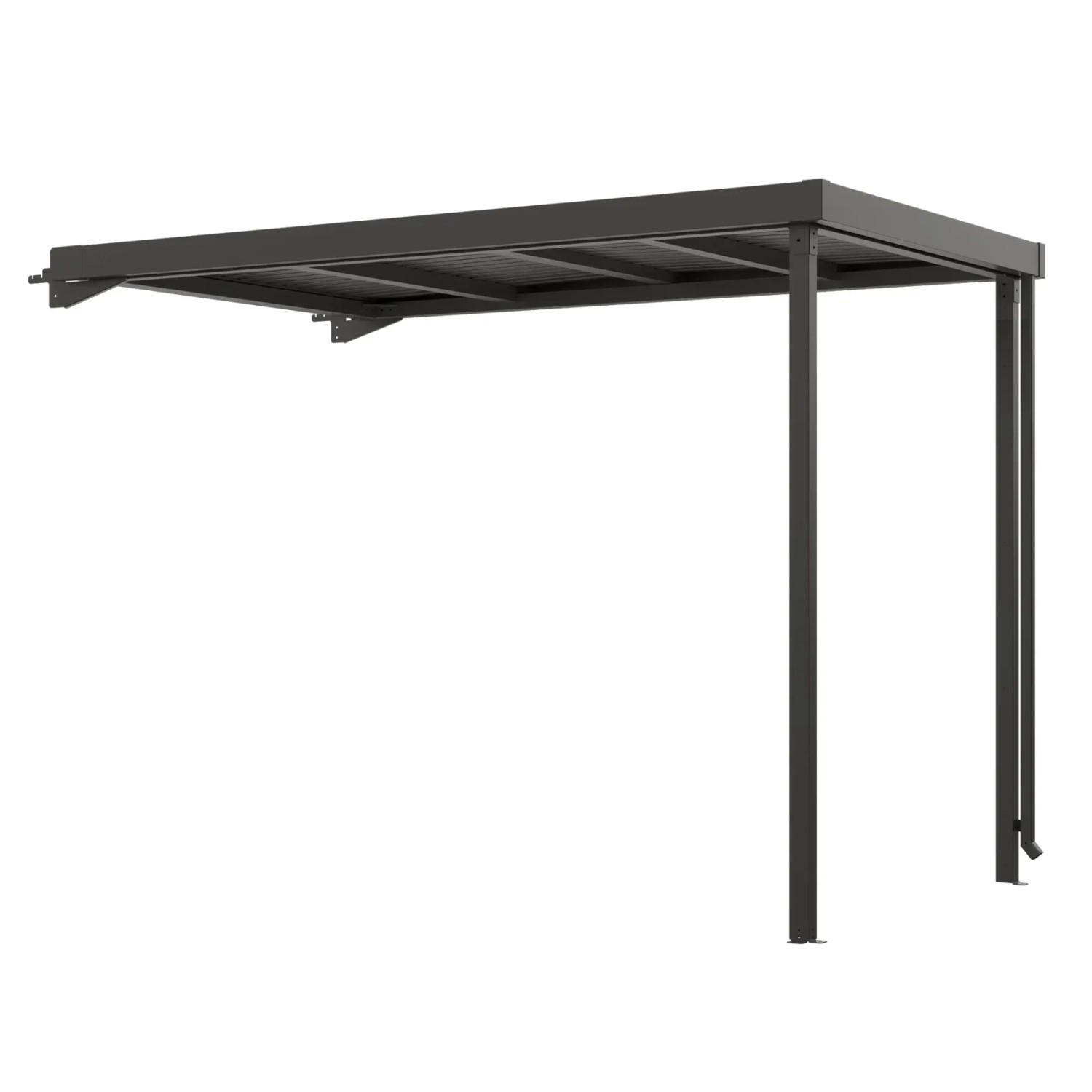 Floraworld Seitenanbau Premium Systemhaus Schwarz-Metallic