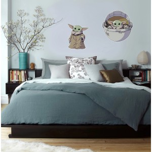 Deco-Sticker Star Wars The Child, Wandtattoos mit Baby Yoda Motiven im Schlafzimmer.