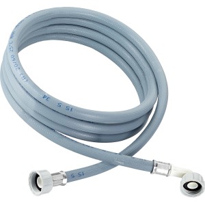 Grauer Zulaufschlauch, 3 m, für Waschmaschine und Spülmaschine mit G 3/4 Anschluss.