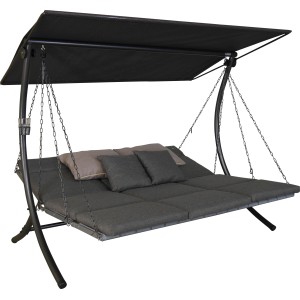 Angerer Hollywoodschaukel Luxus Smart Stone mit Sonnendach und Liegefunktion.