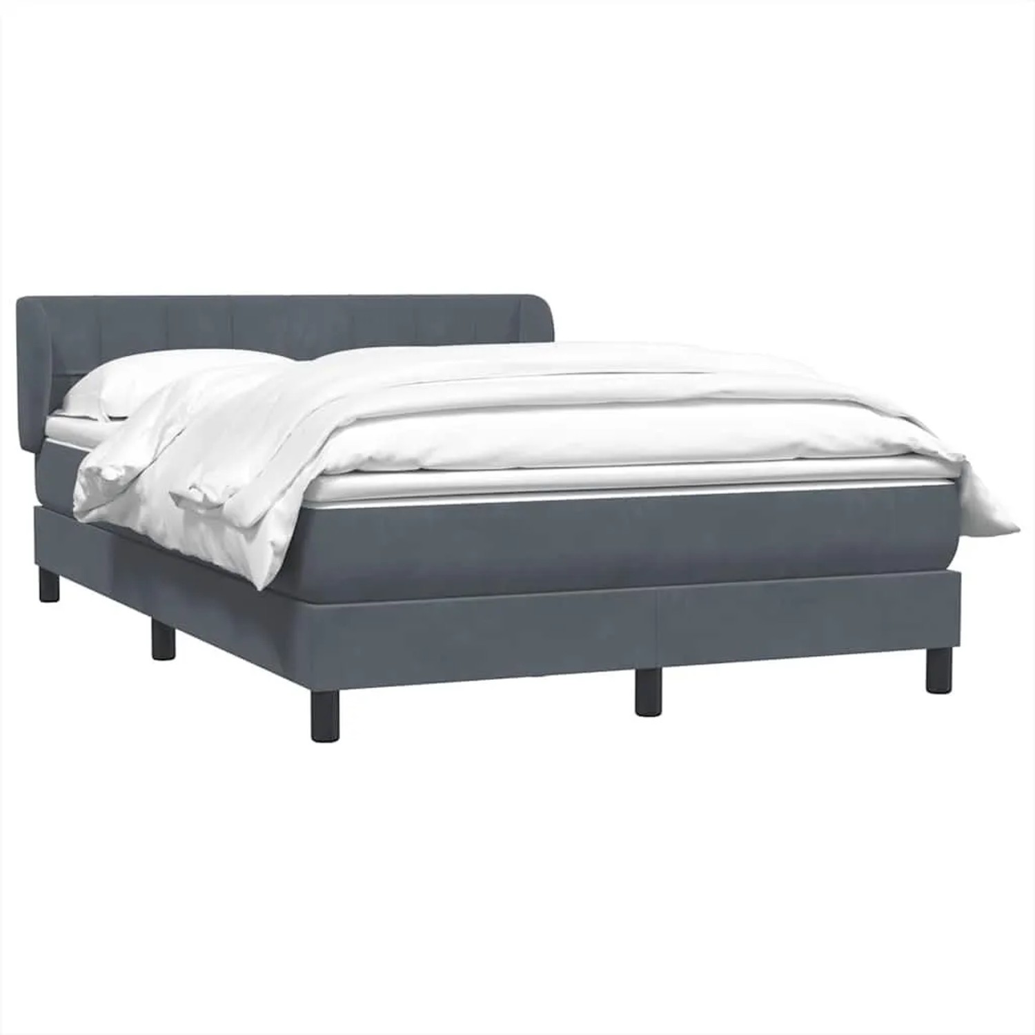 vidaXL Boxspringbett mit Matratze Dunkelgrau 140x220 cm Samt 3317566 günstig online kaufen