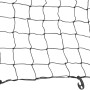 Schwarzes Ladungssicherungsnetz 1,5 x 2,2 m mit Haken zur Ladungssicherung im PKW.