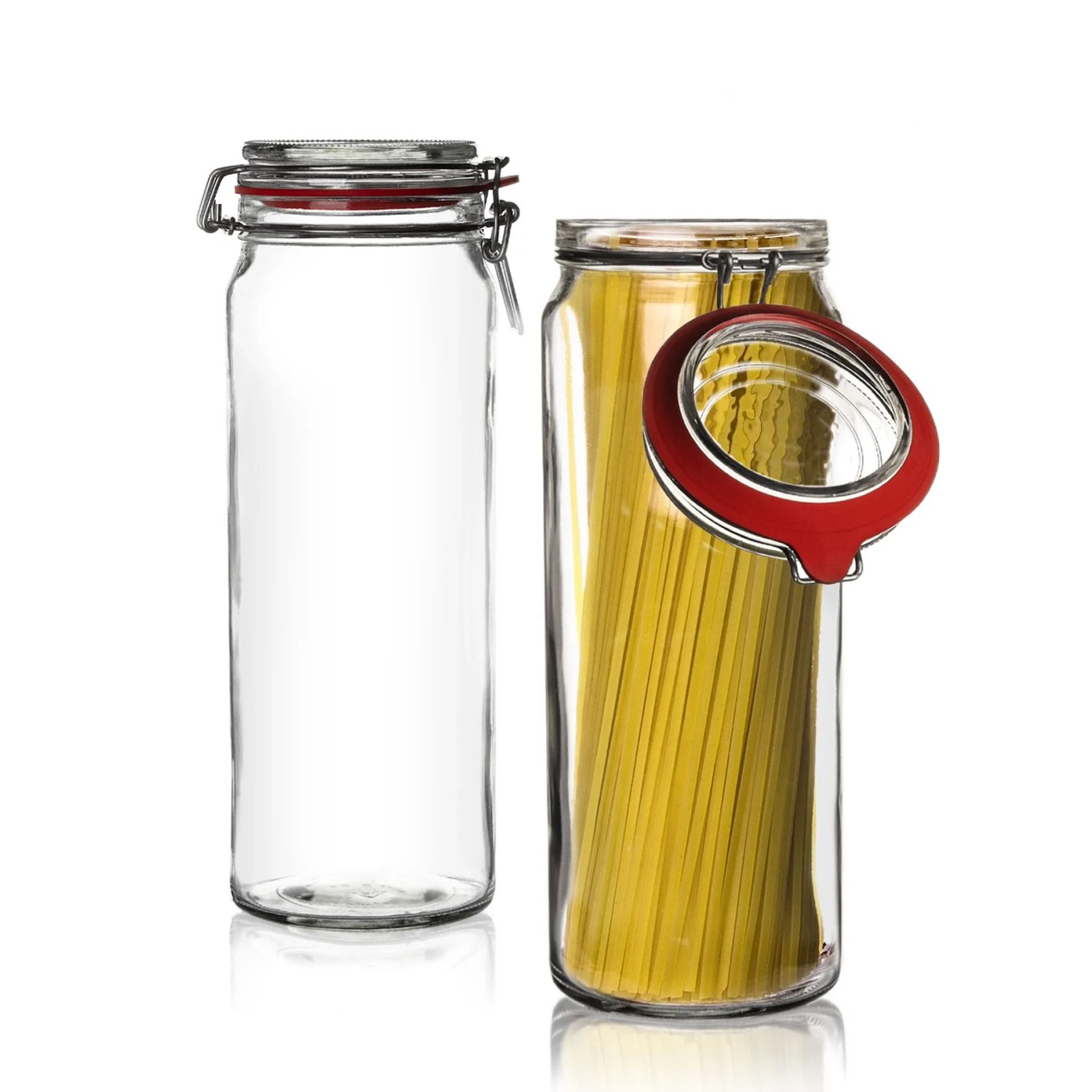 BigDean 3er Set Vorratsgläser 2160ml Einmachgläser Spaghetti Glas Mit Deckel & Bügelverschluss Made In Germany Drahtbügelgläser Zum Luftdichten