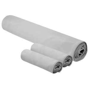 vidaXL Sporthandtuch Set 3-Tlg Grau Polyester und Polyamid 42011501
