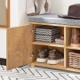 SoBuy Schuhbank FSR148-N mit Schubladen und Fächern in Natur, ideal für Flur und Diele.