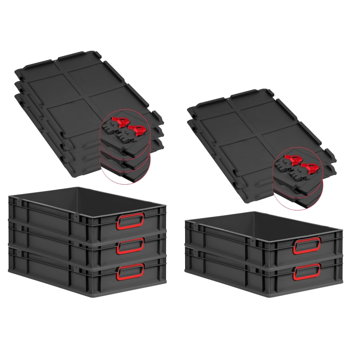 PROREGAL SuperSparSet 5x Eurobox Nextgen Color Mit Scharnierdeckel HxBxT 12 günstig online kaufen
