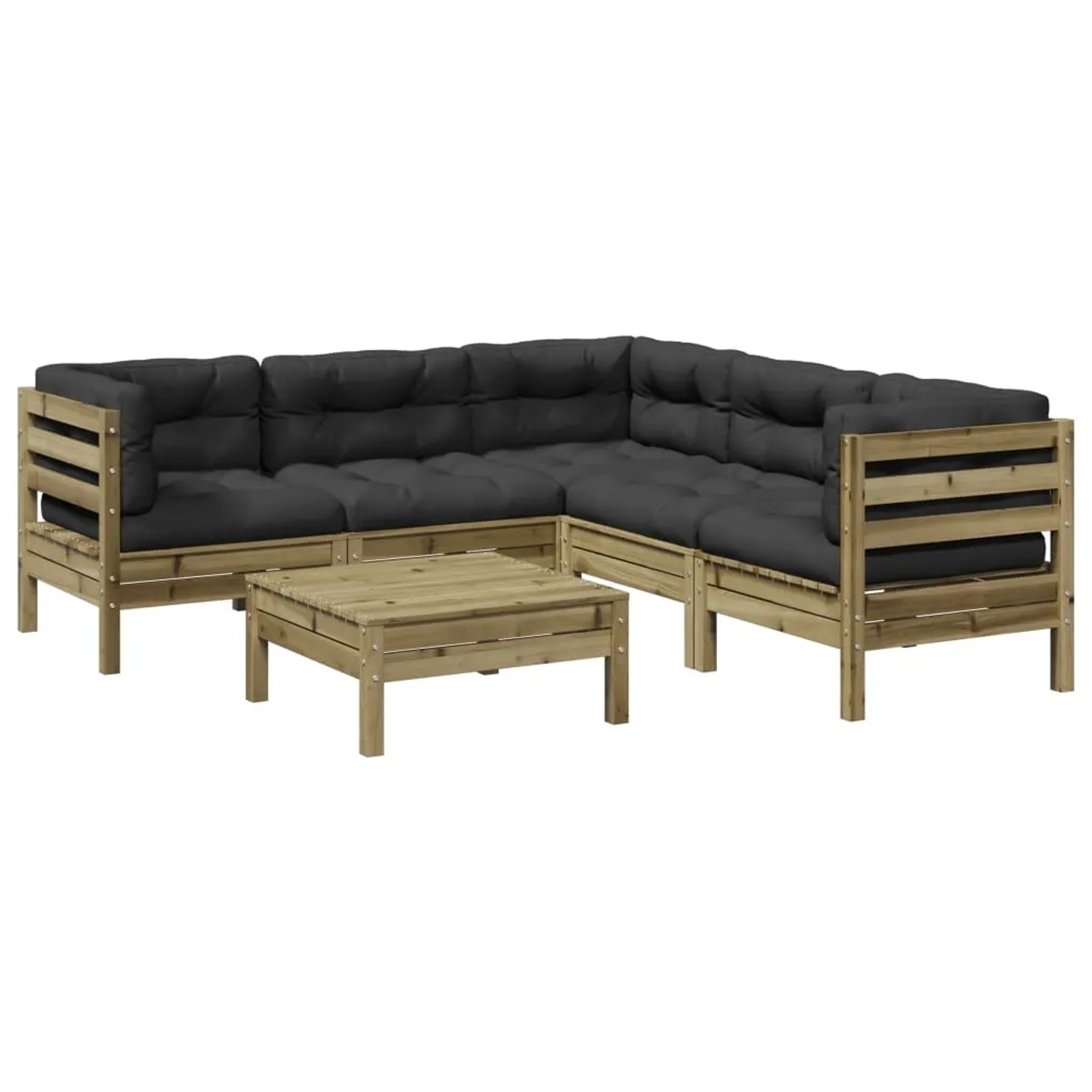 vidaXL 6-Tlg Garten-Sofagarnitur mit Kissen Kiefernholz Imprägniert 3299451 günstig online kaufen