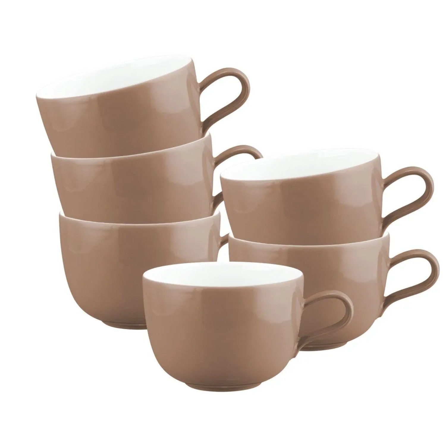 Seltmann Weiden Liberty Pure Colors Milchkaffeetasse 380 ml 6er Set Cocoa Brown