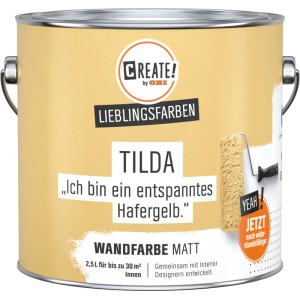 CREATE! by OBI Wandfarbe Lieblingsfarbe Tilda Hafergelb Matt 2,5 l