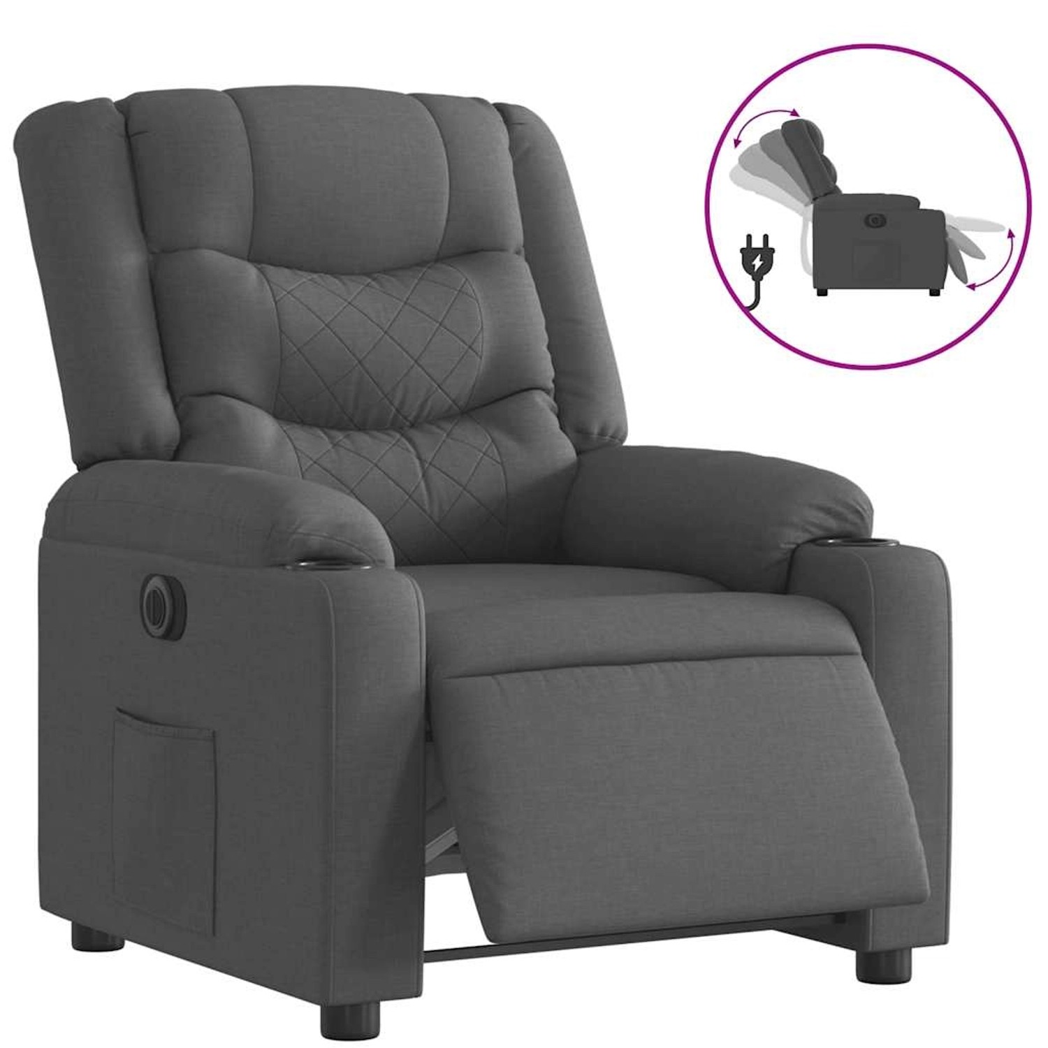 vidaXL Relaxsessel Elektrisch Dunkelgrau Stoff 3206568 günstig online kaufen