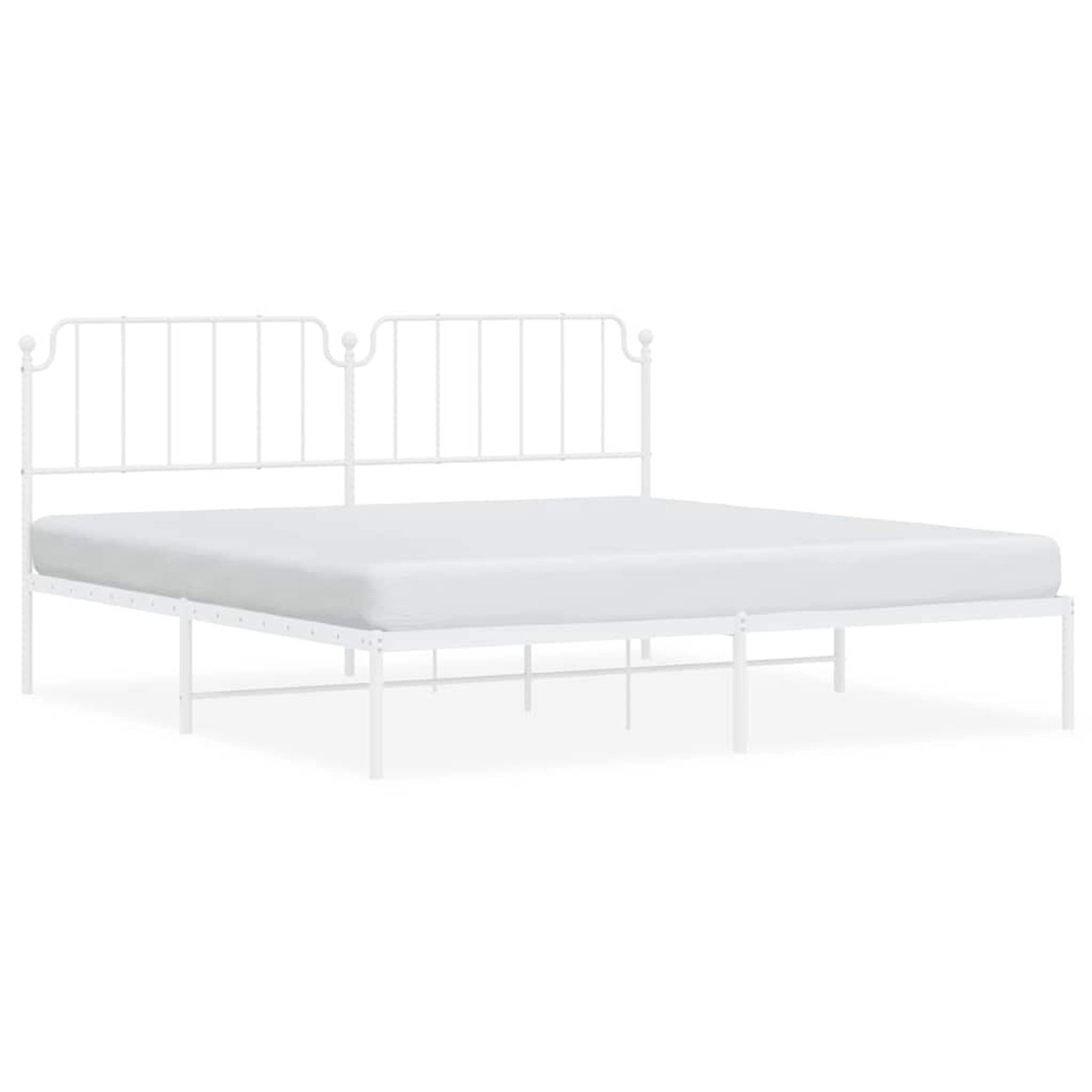 vidaXL Bettgestell mit Kopfteil Metall Weiß 193x203 cm 373942 günstig online kaufen