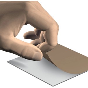 Hand befestigt Artiteq Dibond Hänger auf Platte. 2er-Set für Bilderhaken.