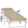 Beautissu Loft RL Rollliegenauflage 200x60 Natur, Gartenliege Auflage mit Befestigung.