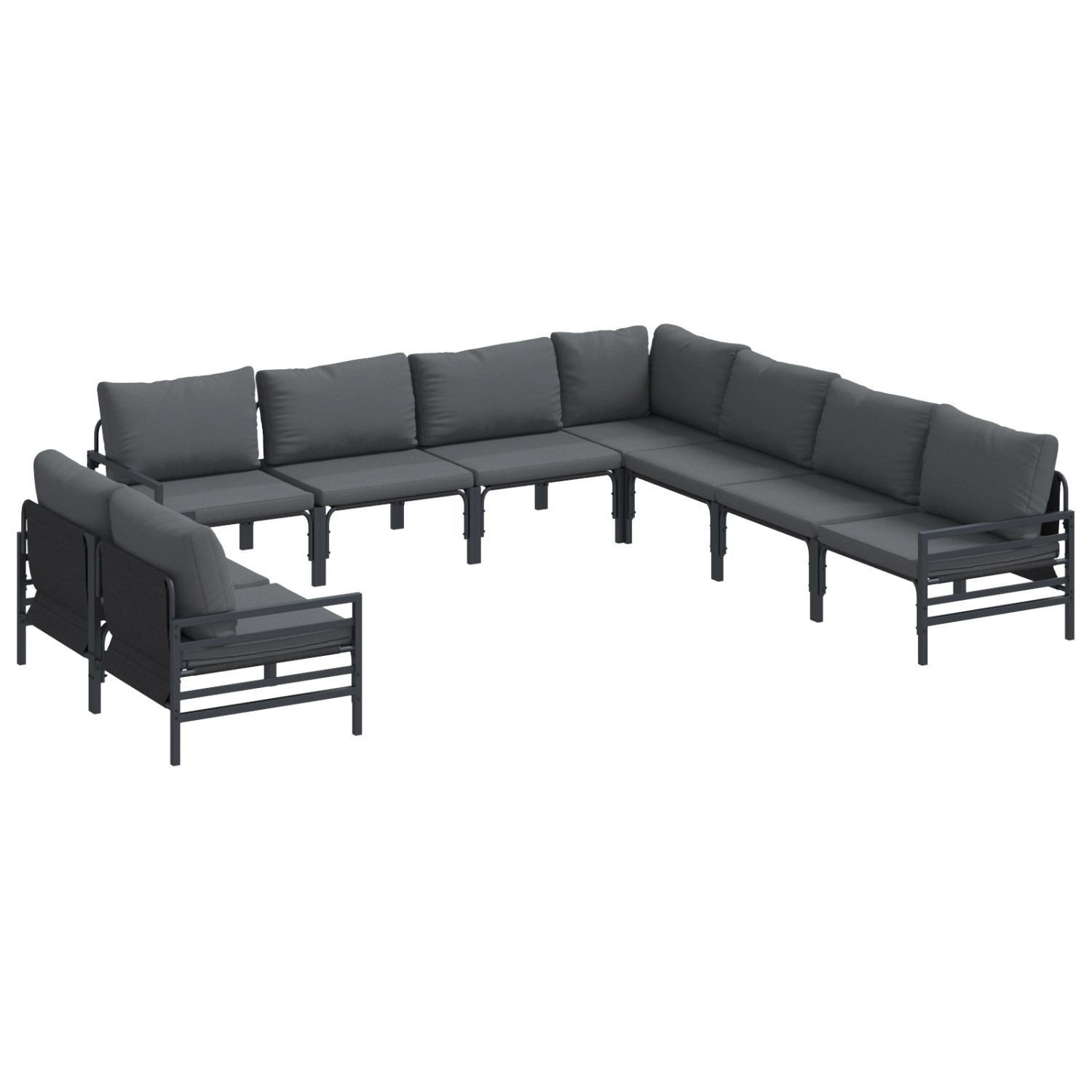 vidaXL Garten-Sofa-Set 9-Tlg Anthrazit Stahl 3379002 günstig online kaufen